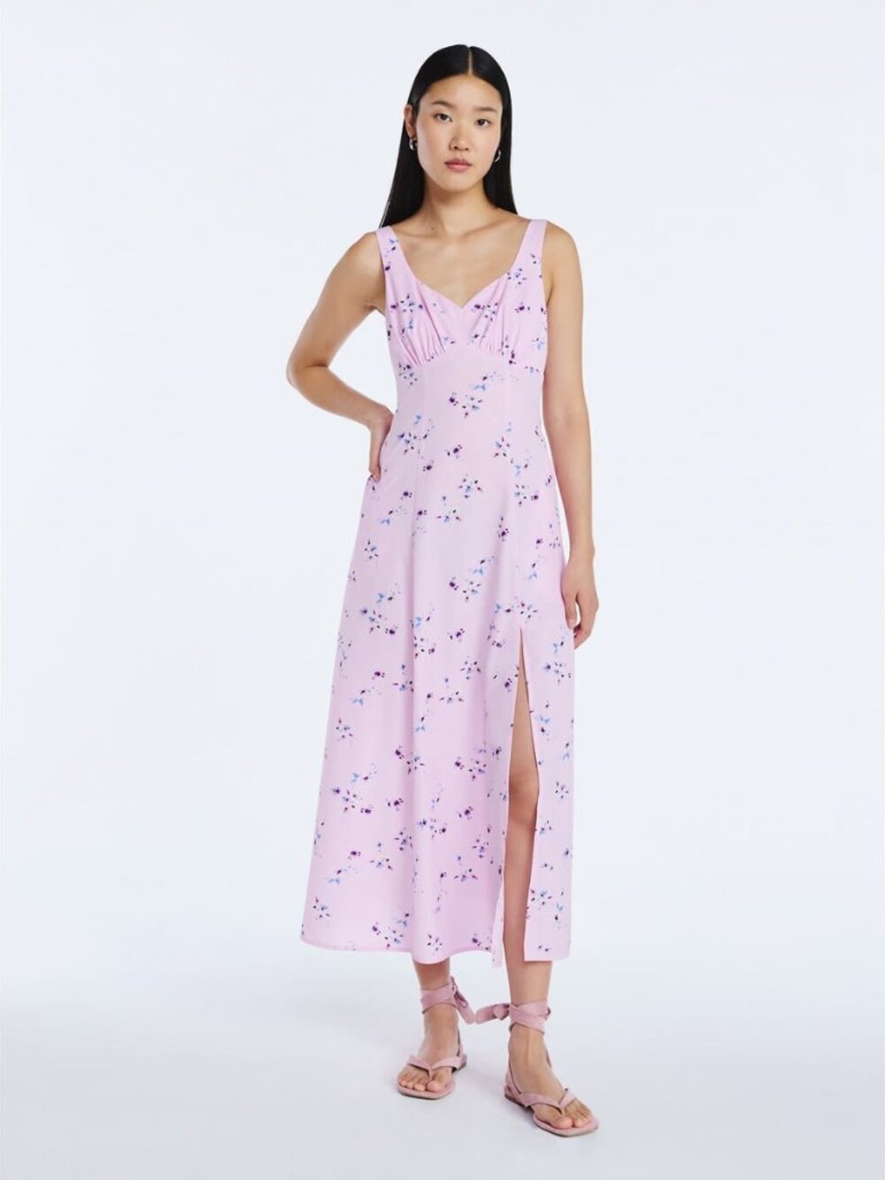 NWT Scoop Women’s Side Slit Maxi Dress - Orchid Rose